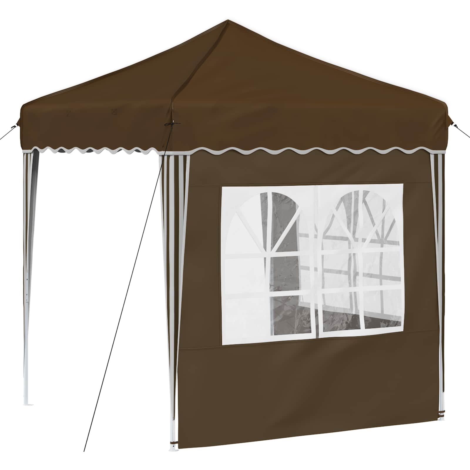 Pop-up Partyzelt 195 x 195 x 245 cm Creme Oxford-Stoff