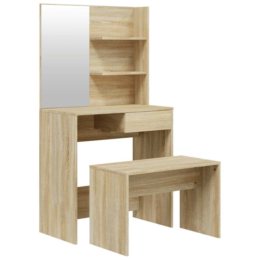 Schminktisch-Set Weiß 74,5x40x141 cm