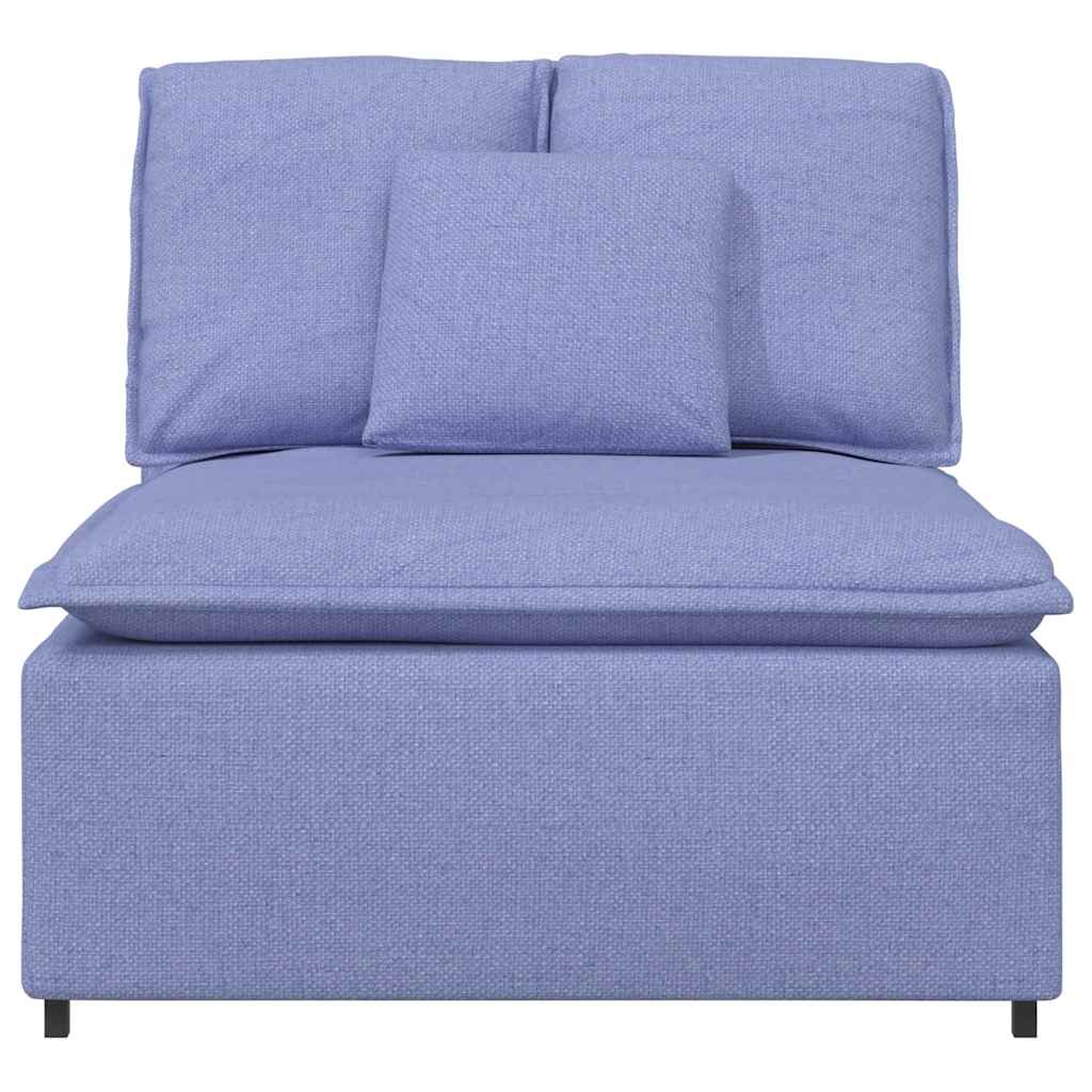 Modulares Sofa Endmodul mit Armlehne Kissen Hellgrau 100 cm