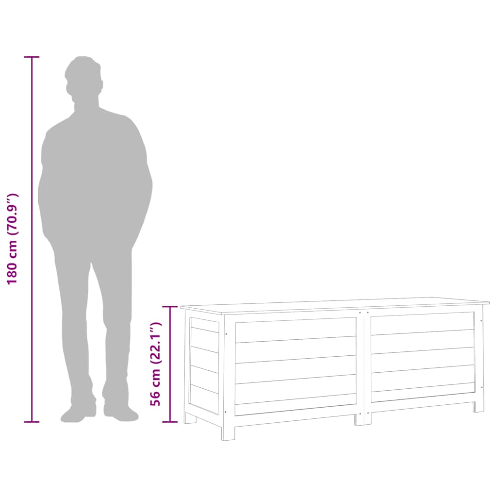 Outdoor-Kissenbox 50x50x56 cm Massivholz Tanne
