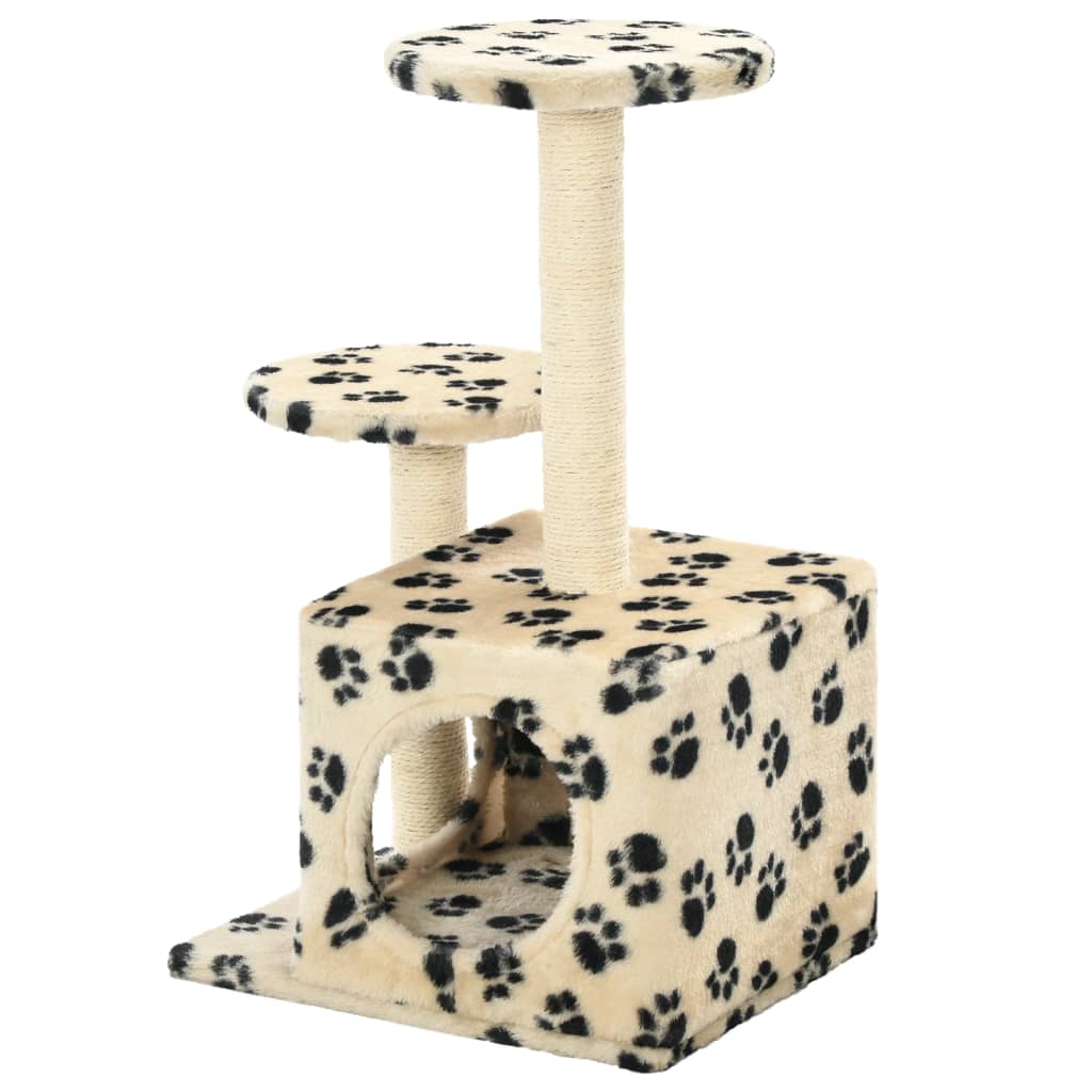 Katzenbaum mit Sisal-Kratzsäulen 60 cm Grau