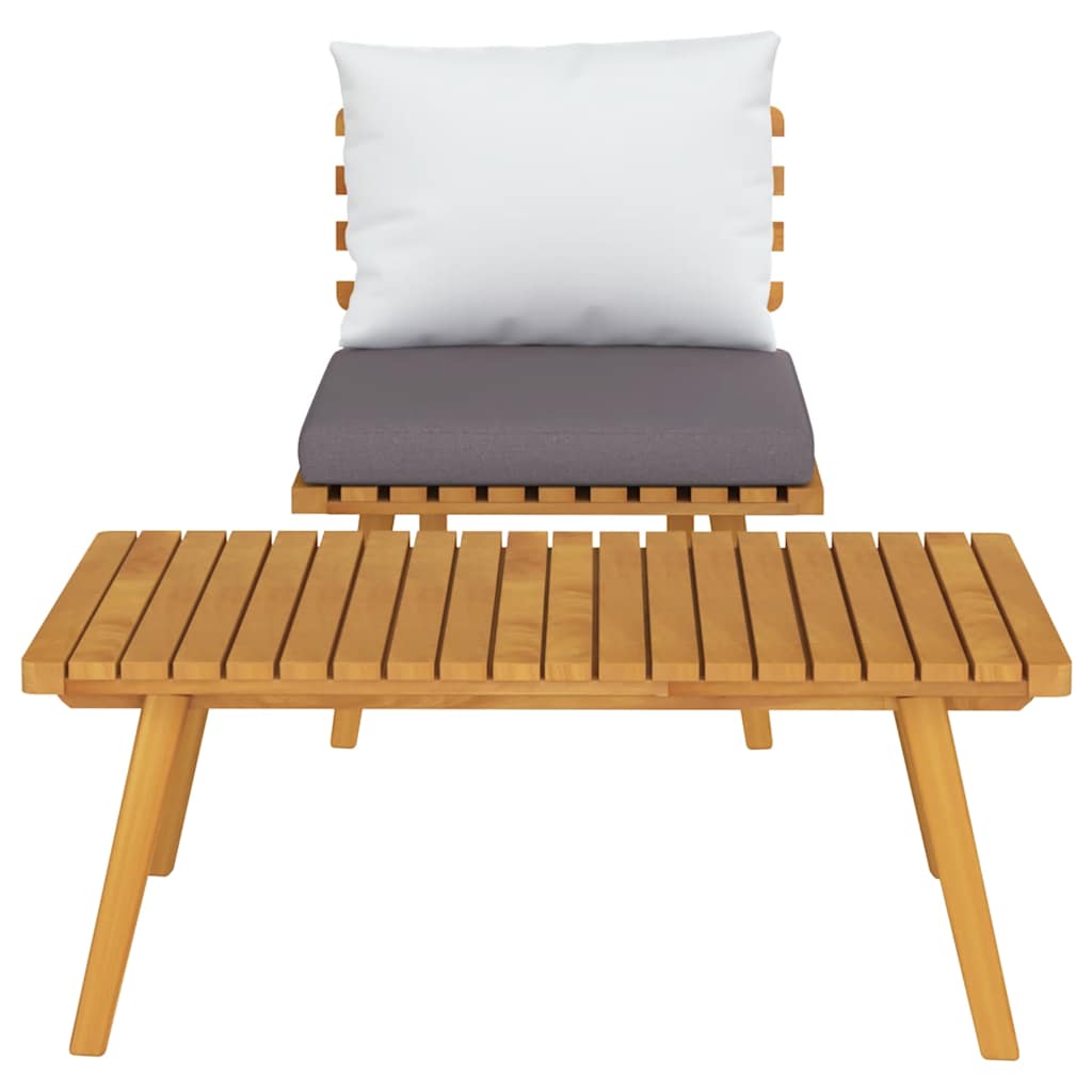 2-Sitzer-Gartensofa mit Kissen Massivholz Akazie