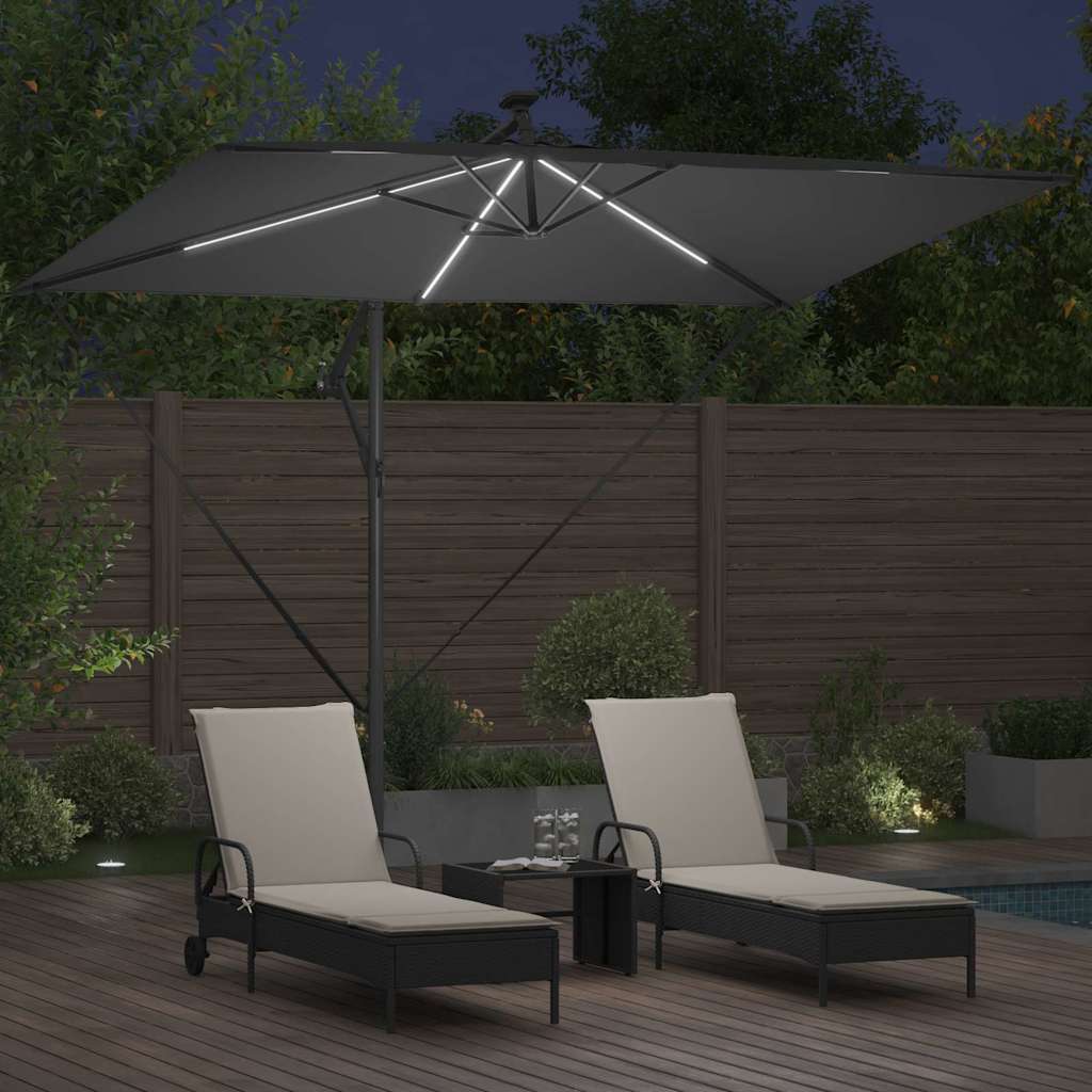 Sonnenschirm Sand 294 x 200 x 270 cm Polyester und Aluminium