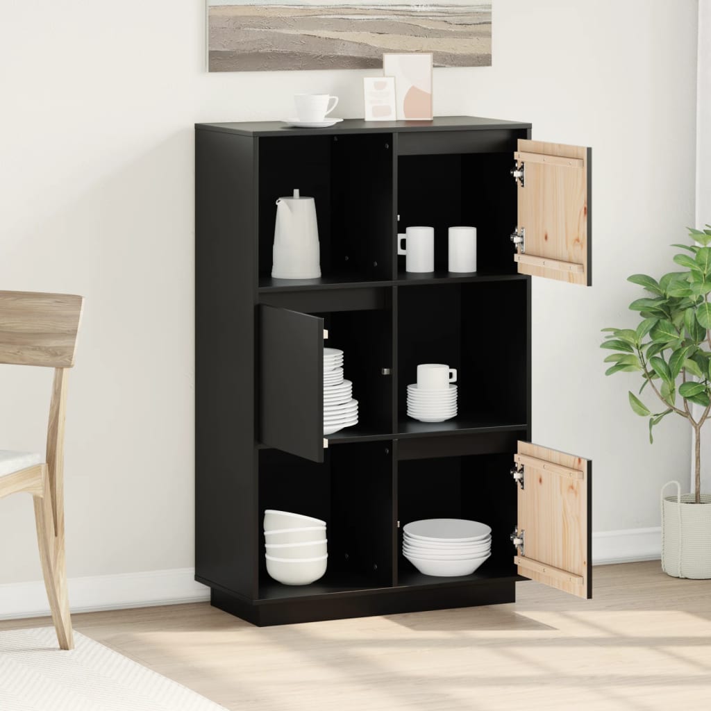 Highboard 74x35x117 cm Massivholz Kiefer