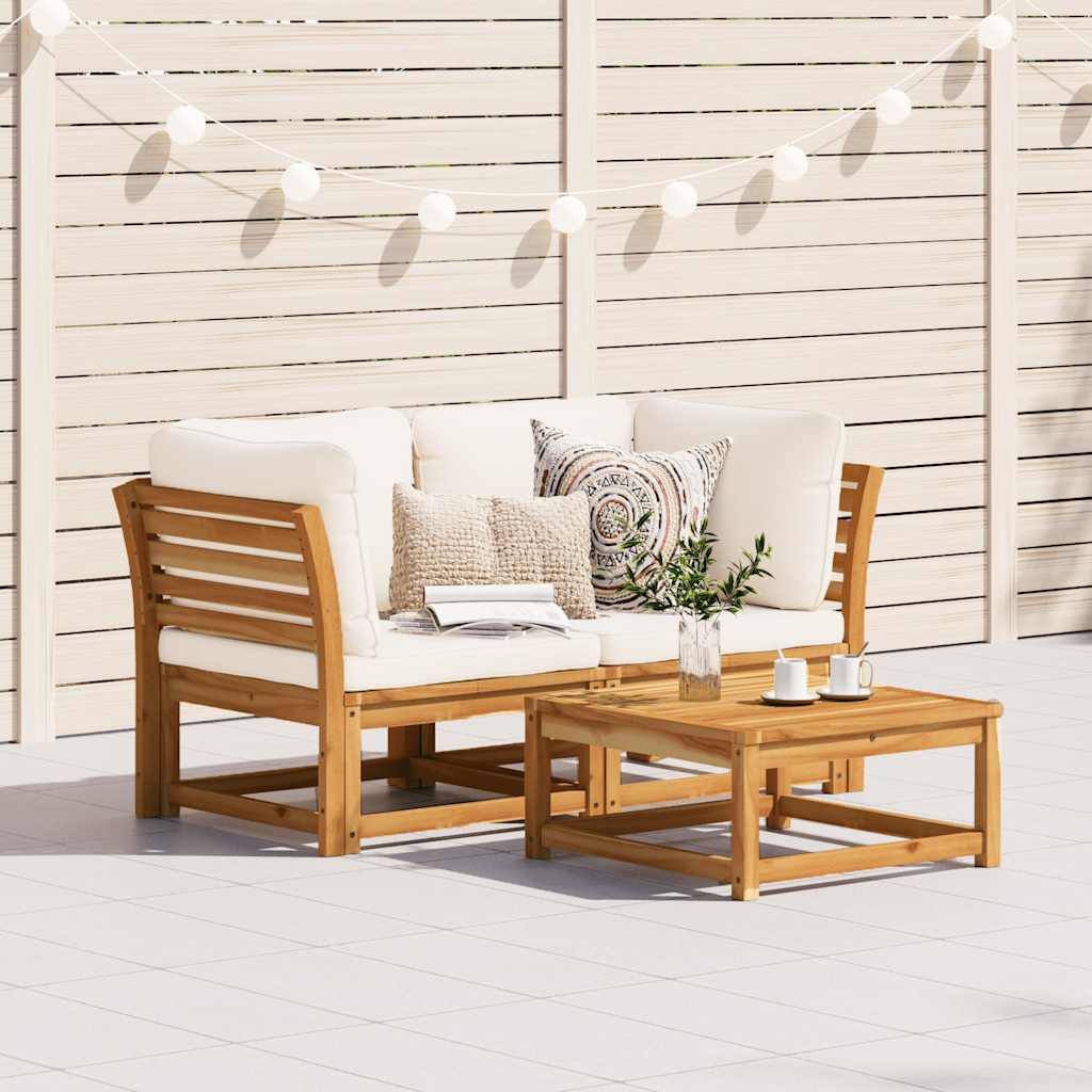 4-tlg. Garten-Lounge-Set mit Kissen Massivholz Akazie