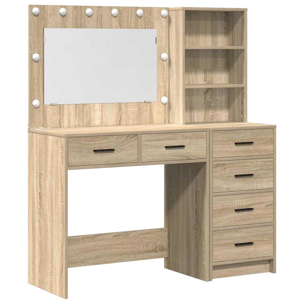 Schminktisch mit Regal Weiß 78,5 x 41 x 135 cm Holzwerkstoff