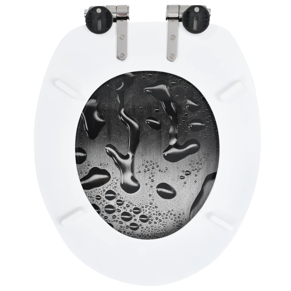 Toilettensitz MDF Deckel mit Absenkautomatik Design Weiß