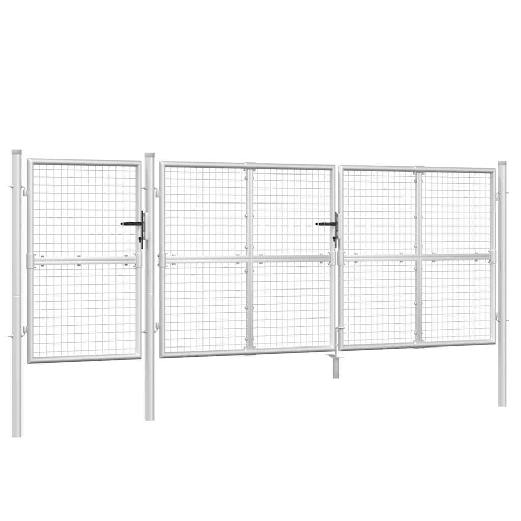 Gartentor aus Stahl 350 x 75 cm Grün