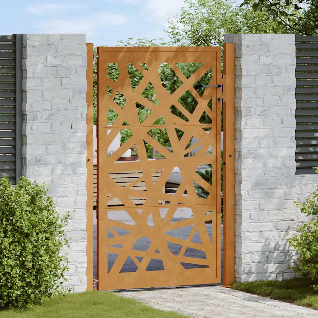 Gartentor Schwarz 100x100 cm Stahl Lichtdesign
