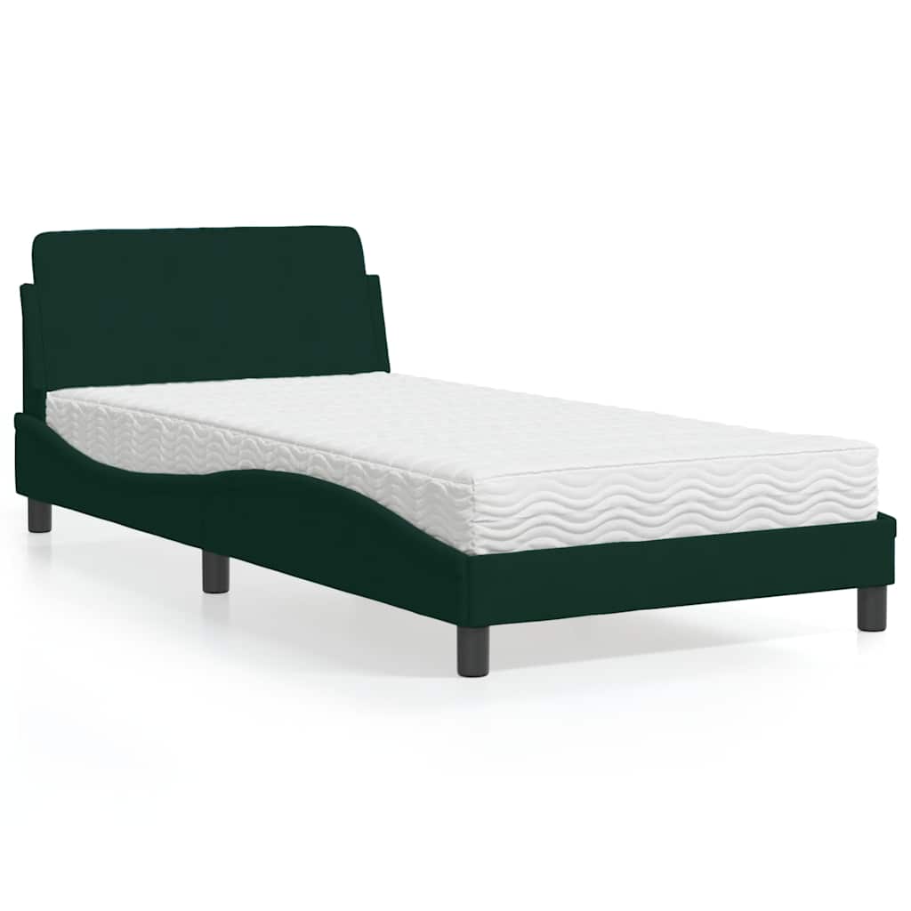 Bett mit Matratze "Dover" Hellgrau 80x200 cm Samt