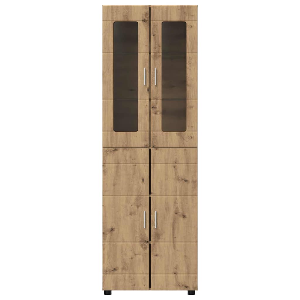 Highboard mit Regal FLORIN Weiß 60 x 35 x 182 cm Holzwerkstoff