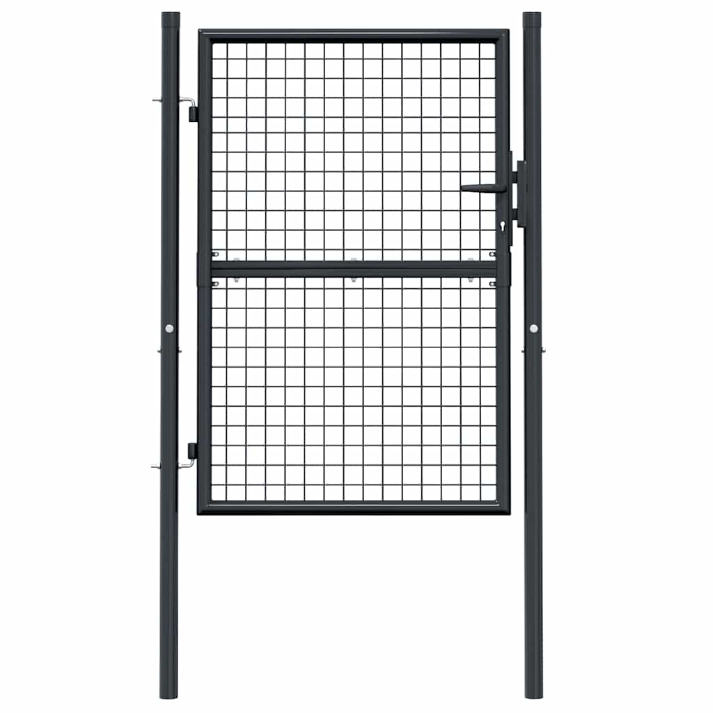 Maschen-Gartentor verzinkter Stahl 100 x 75 cm Grau