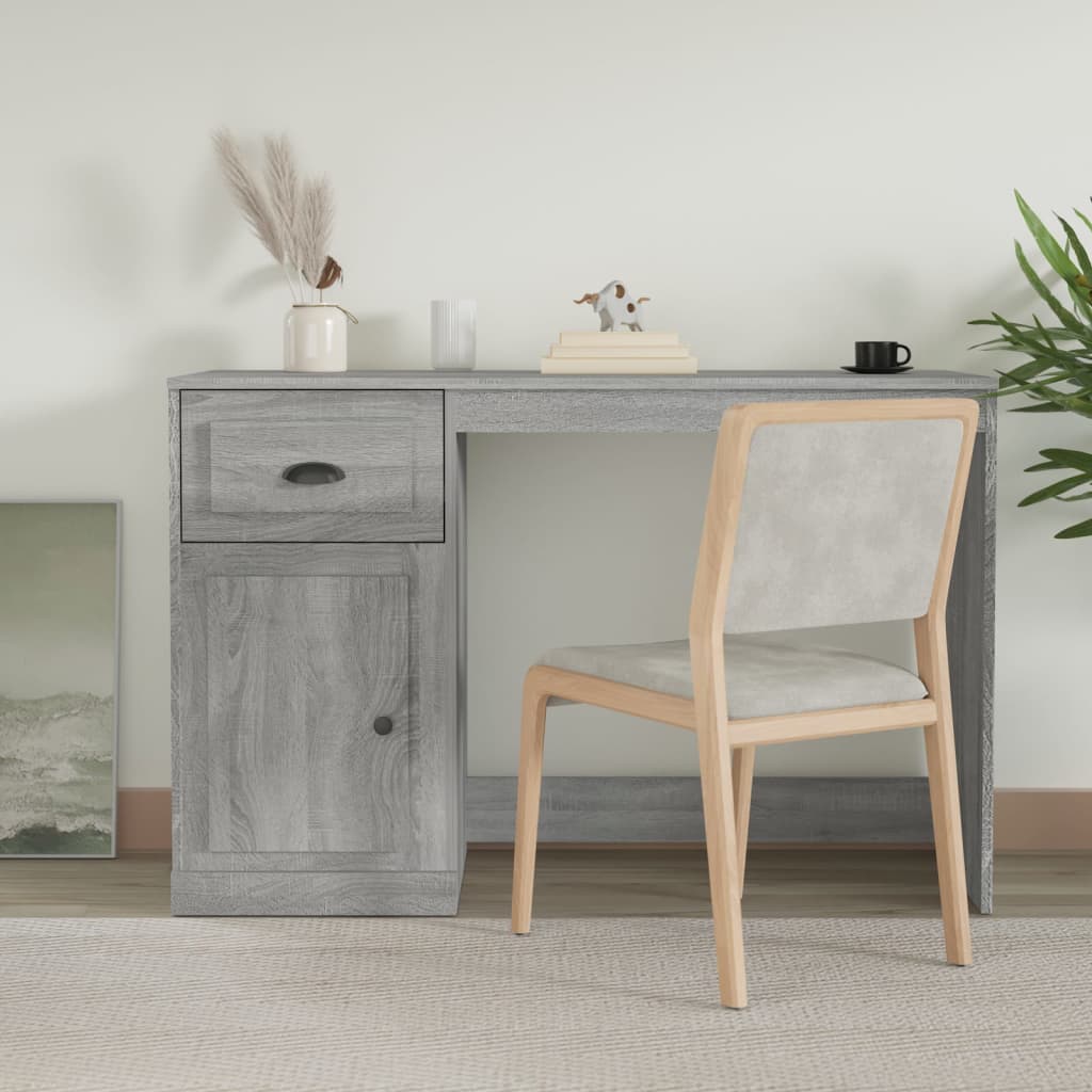 Schreibtisch mit Schublade Weiß 115x50x75 cm Holzwerkstoff