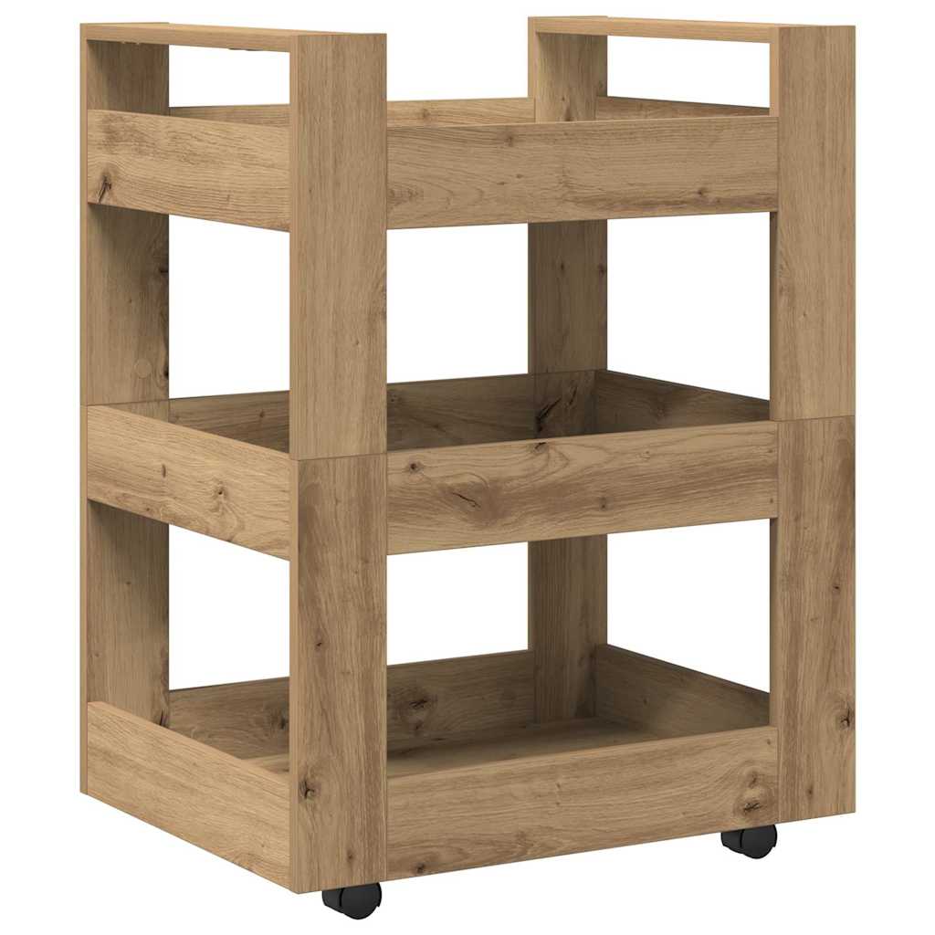Küchenwagen Weiß 60x45x80 cm Holzwerkstoff