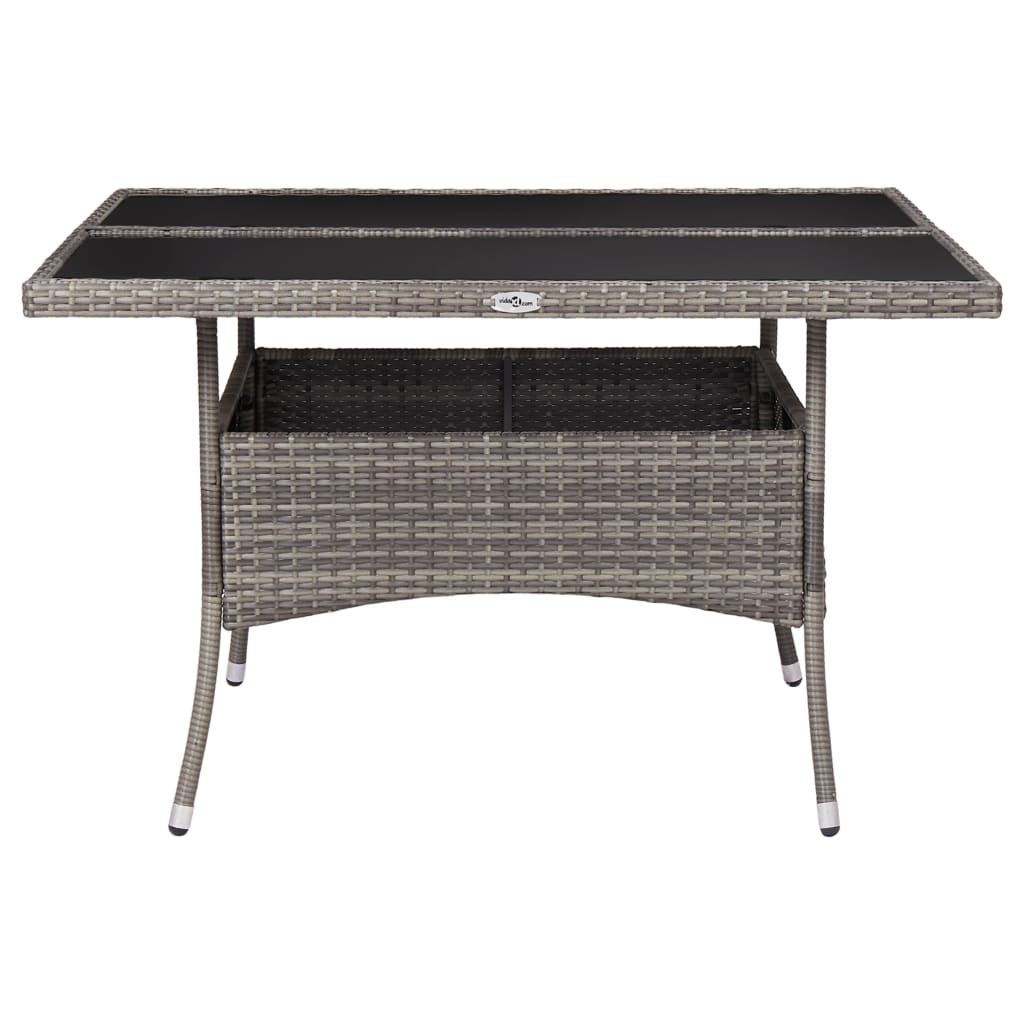 Garten-Esstisch Braun Poly Rattan und Glas