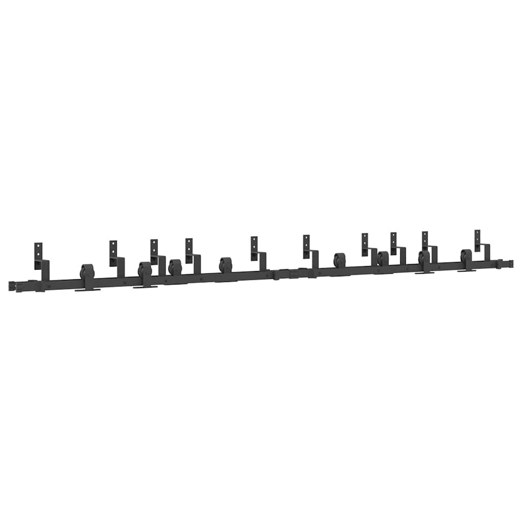 Schiebetürbeschlag-Set 183 cm Stahl Schwarz