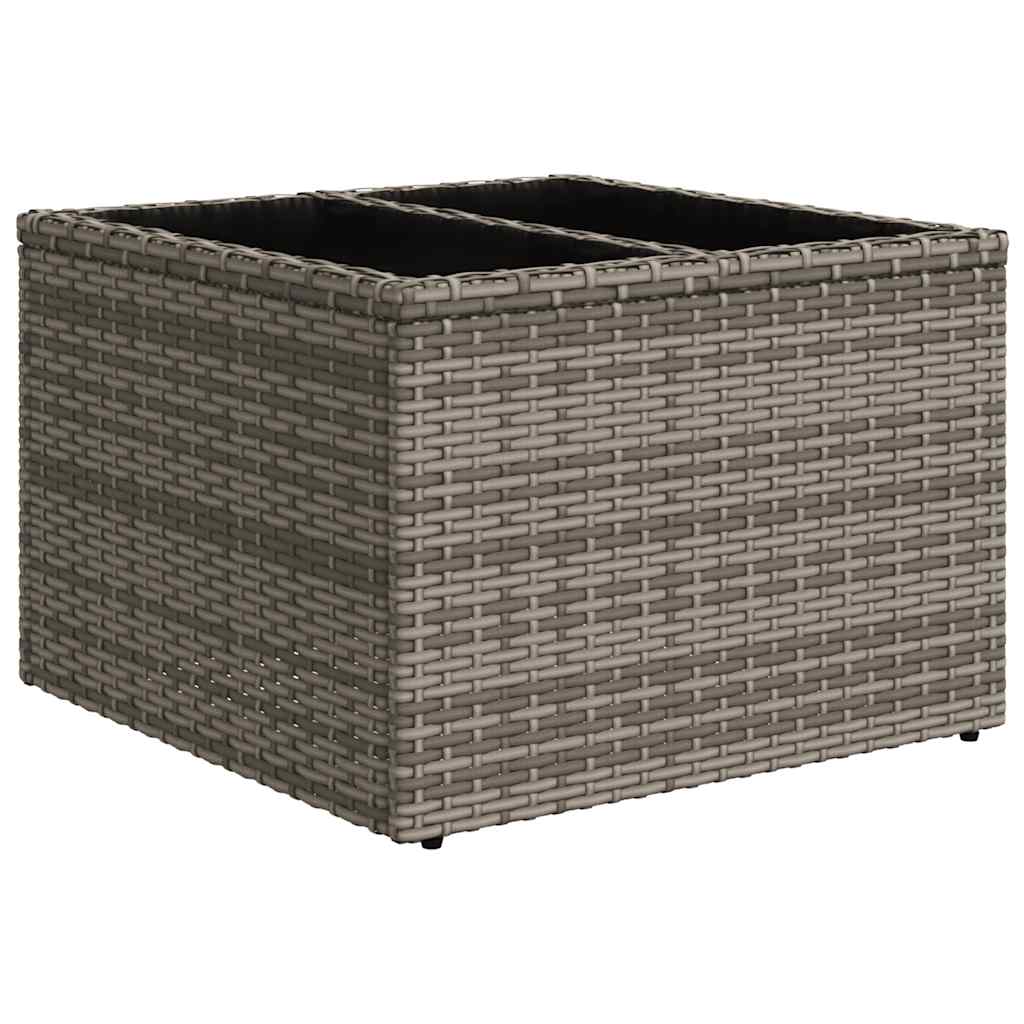 10-teiliges Gartensofa-Set mit Kissen, schwarzes Polyrattan