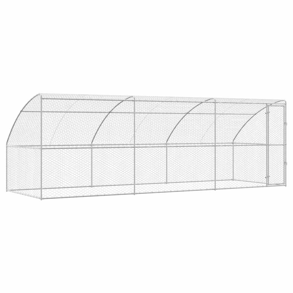 Hundekäfig 2 pcs Silber 4 x 2 x 2 m Verzinkter Stahl