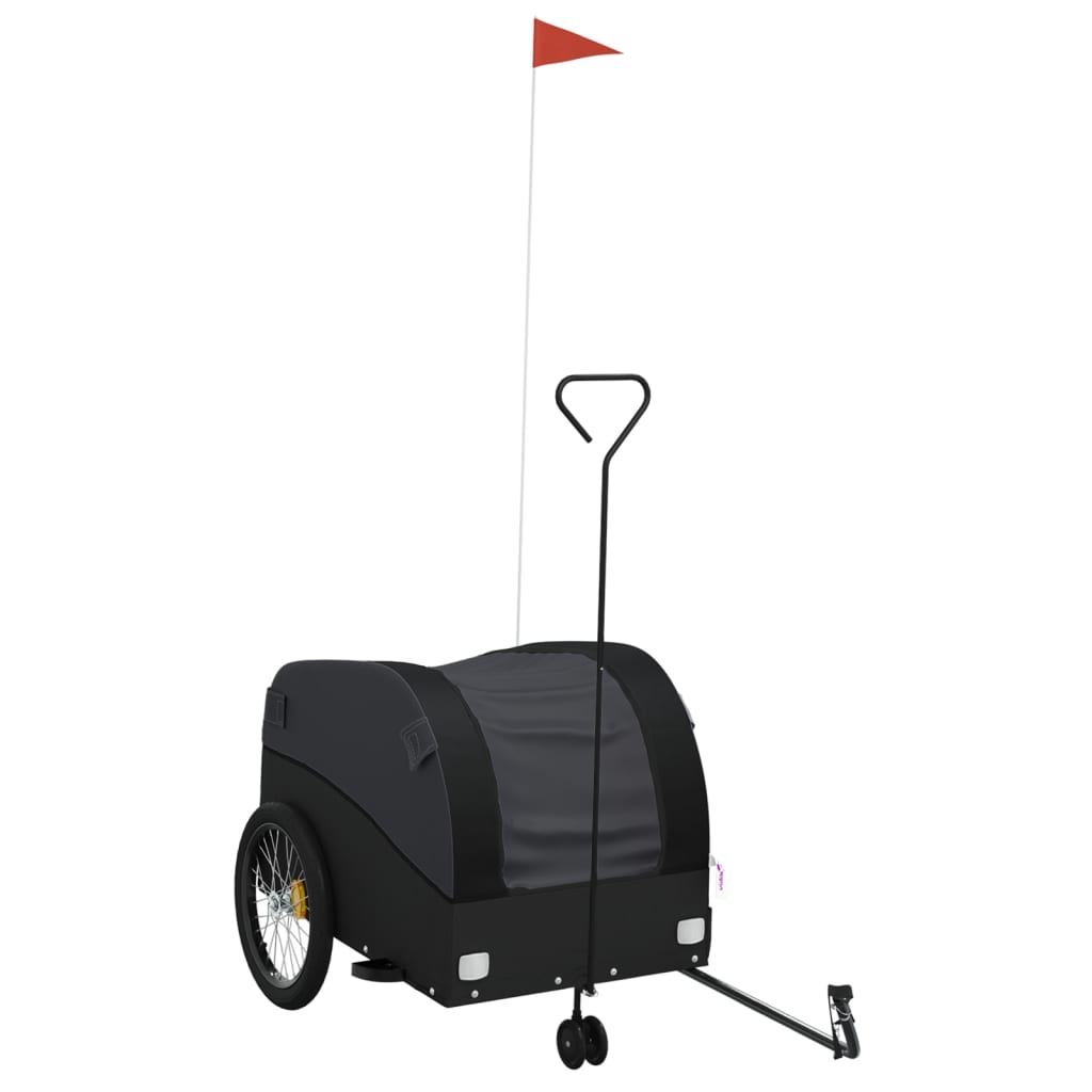 Fahrradanhänger Schwarz und Orange 30 kg Eisen