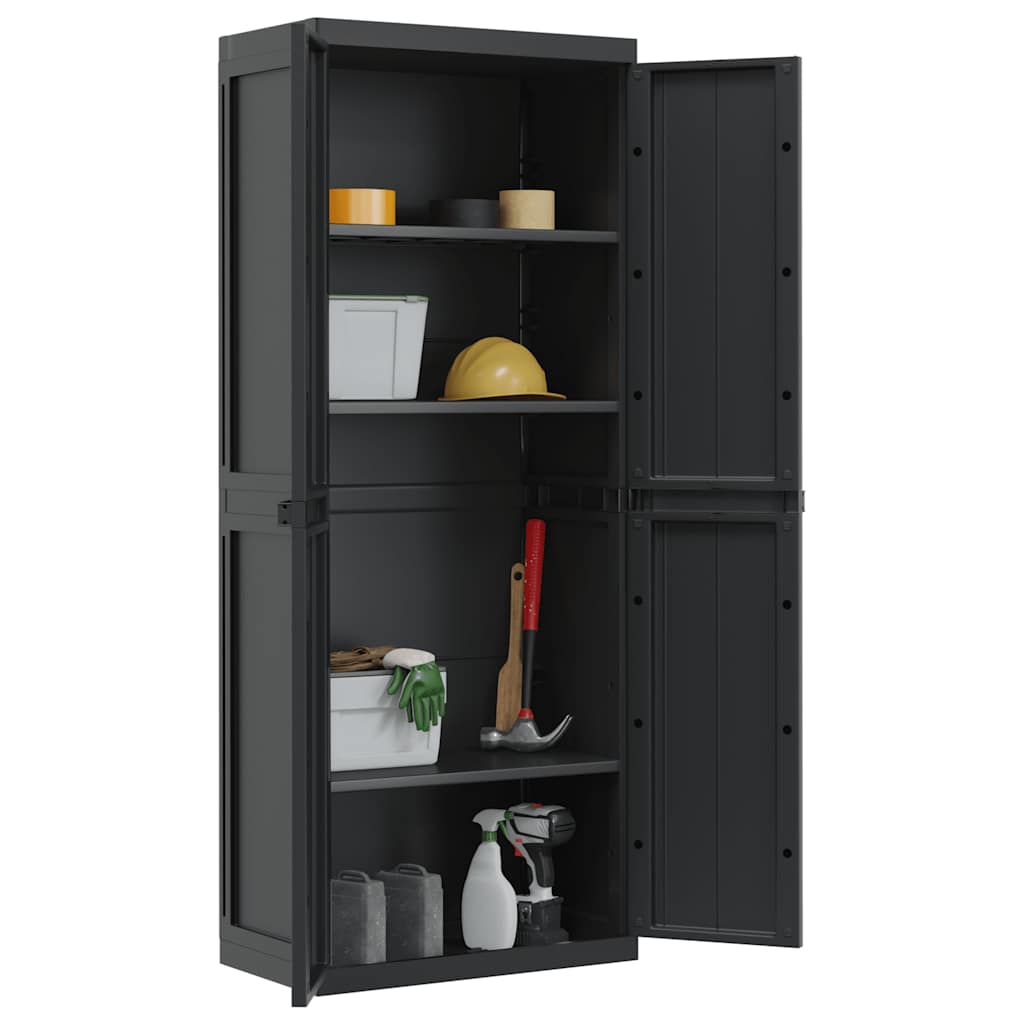 Gartenschrank Grau und Schwarz 65x37x85 cm PP