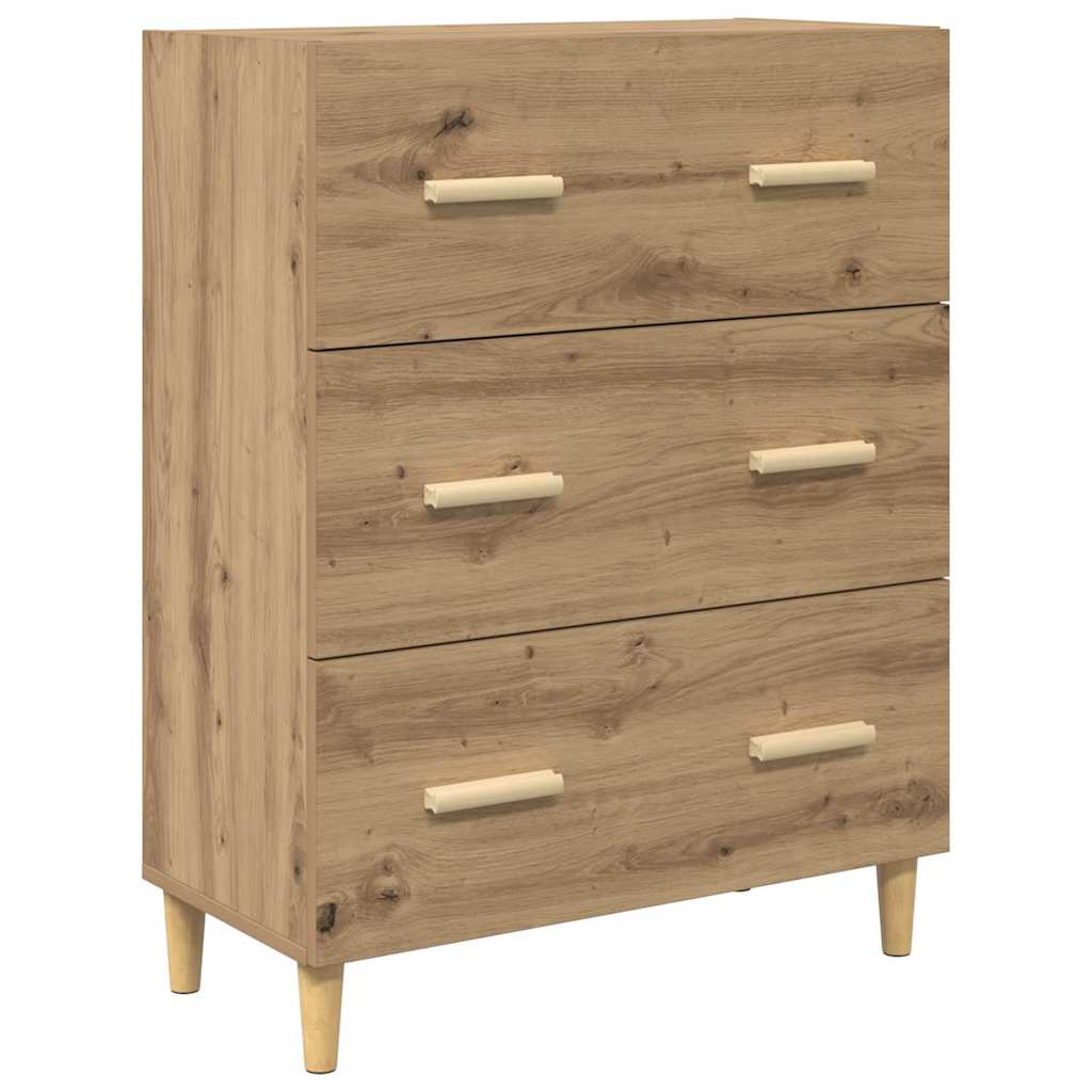Highboard Altholz 69,5 x 34 x 180 cm Engineered Wood und Glas