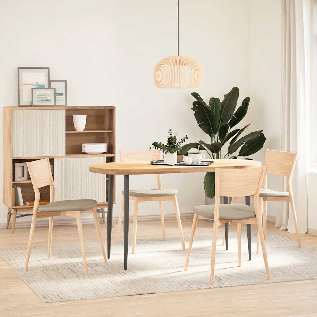 Tischplatte 80x40x2 cm Massivholz Eiche Oval