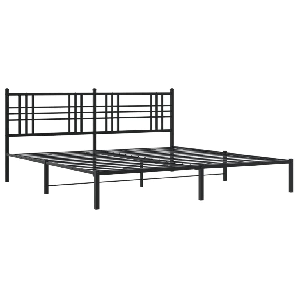 Bettgestell mit Kopf- und Fußteil Metall Schwarz 90x200 cm