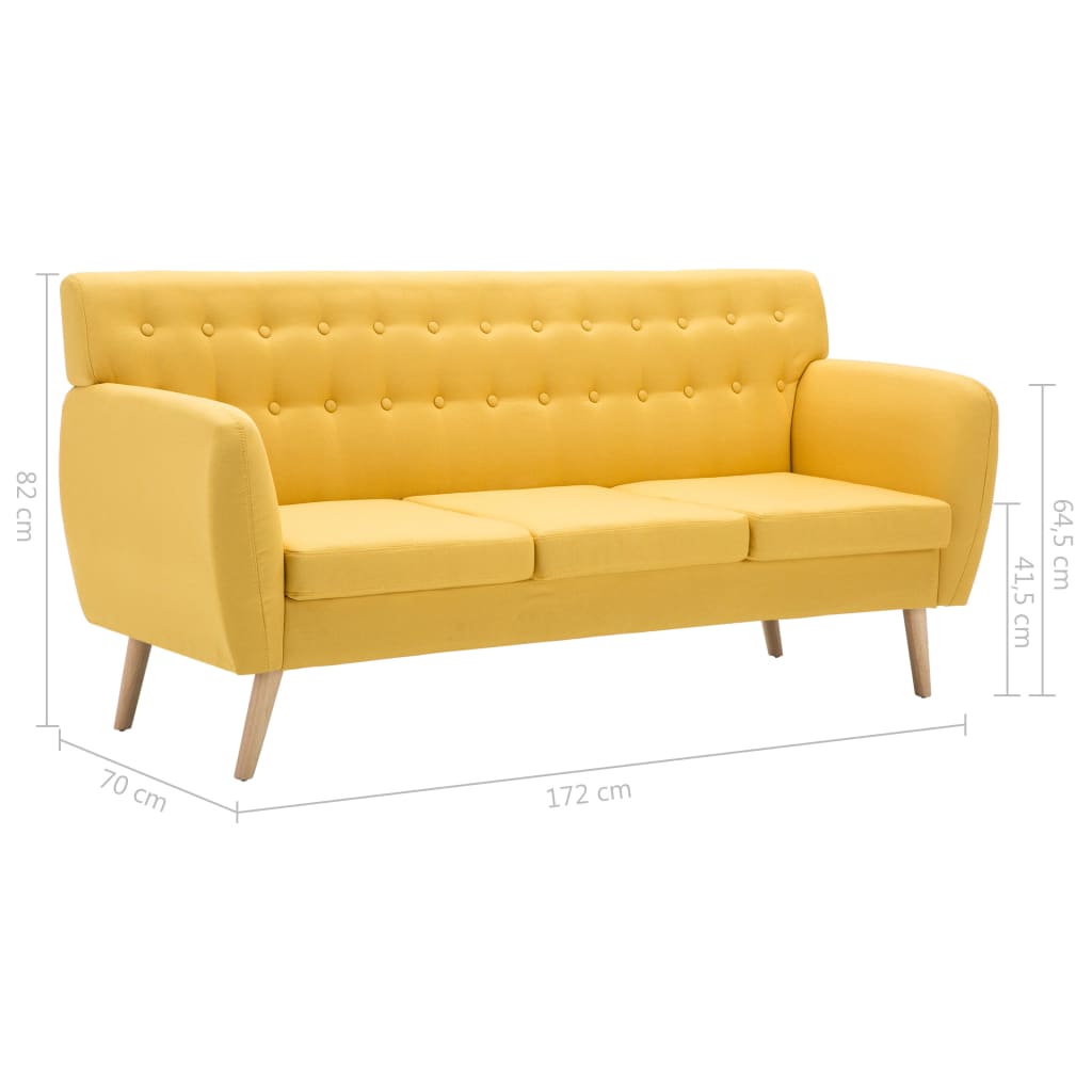 3-Sitzer-Sofa Stoff 172x70x82 cm Dunkelgrau
