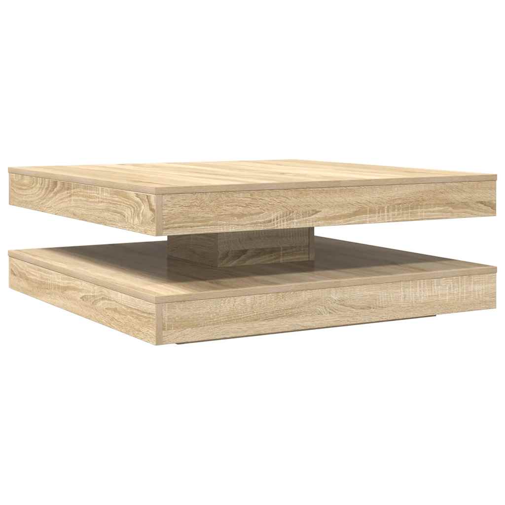 Couchtisch 360-Grad Drehbar Weiß 90x90x34,5 cm