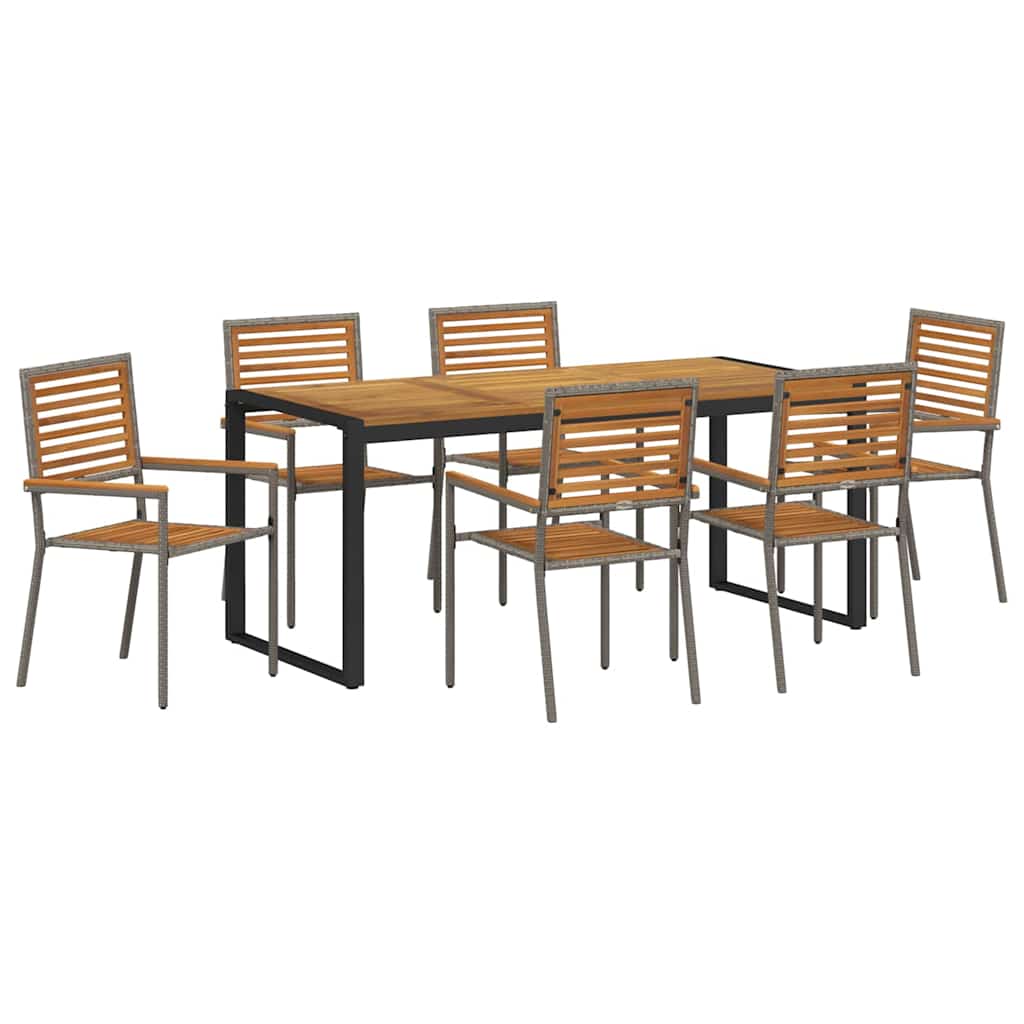 Garten Essgruppe 5 pcs Schwarz und Braun Poly-Rattan