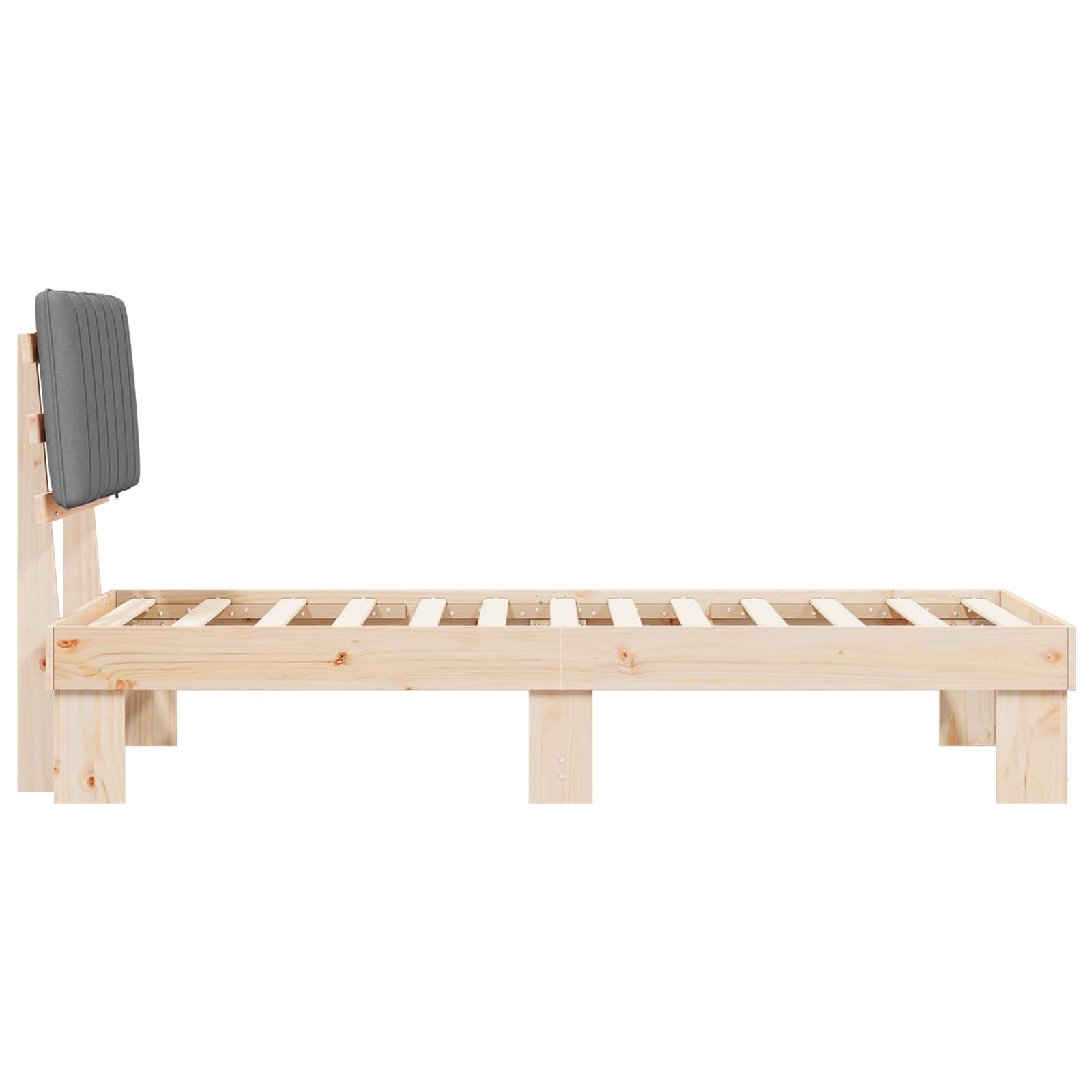 Bettgestell mit gepolstertem Kopfteil Hellgrau 200 x 200 cm