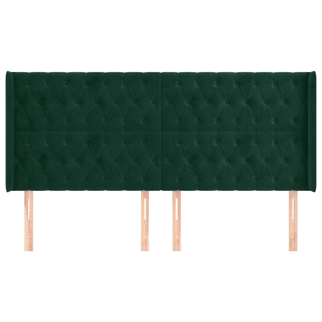 Kopfteil mit Ohren Dunkelblau 93x16x78/88 cm Samt