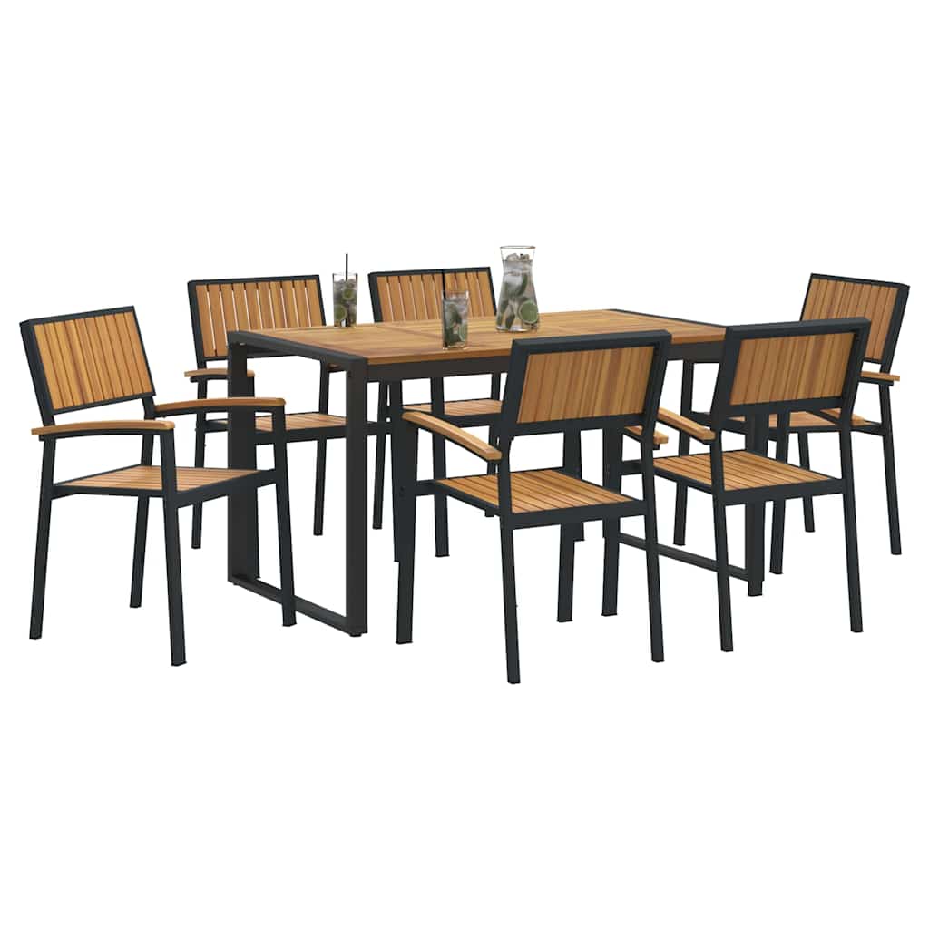 Garten Essgruppe 5 pcs Grau Massivholz Akazie