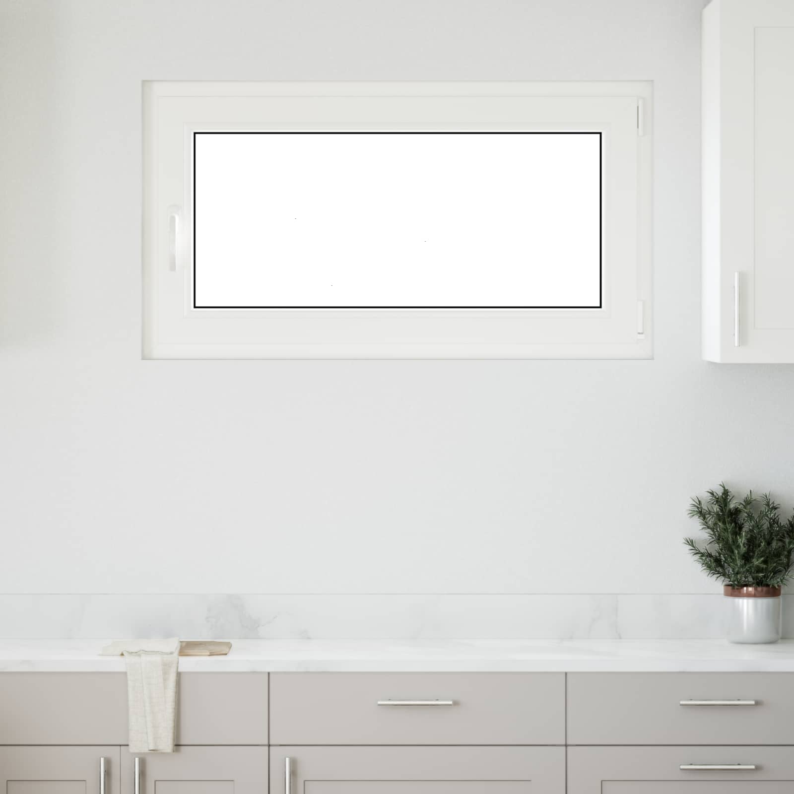 Kellerfenster RISOR 50 x 50 cm PVC und Glas Weiß