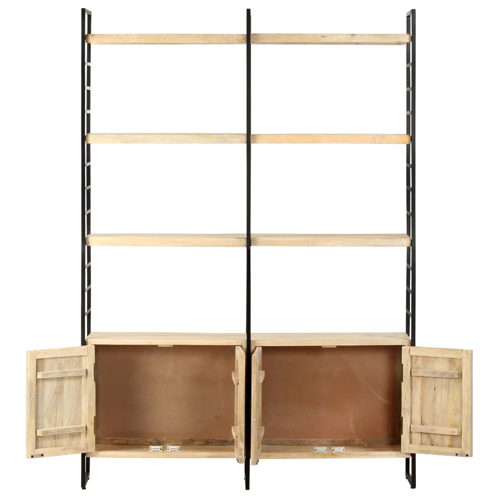 Bücherregal 4 Ebenen 124x30x180 cm Altholz Massiv