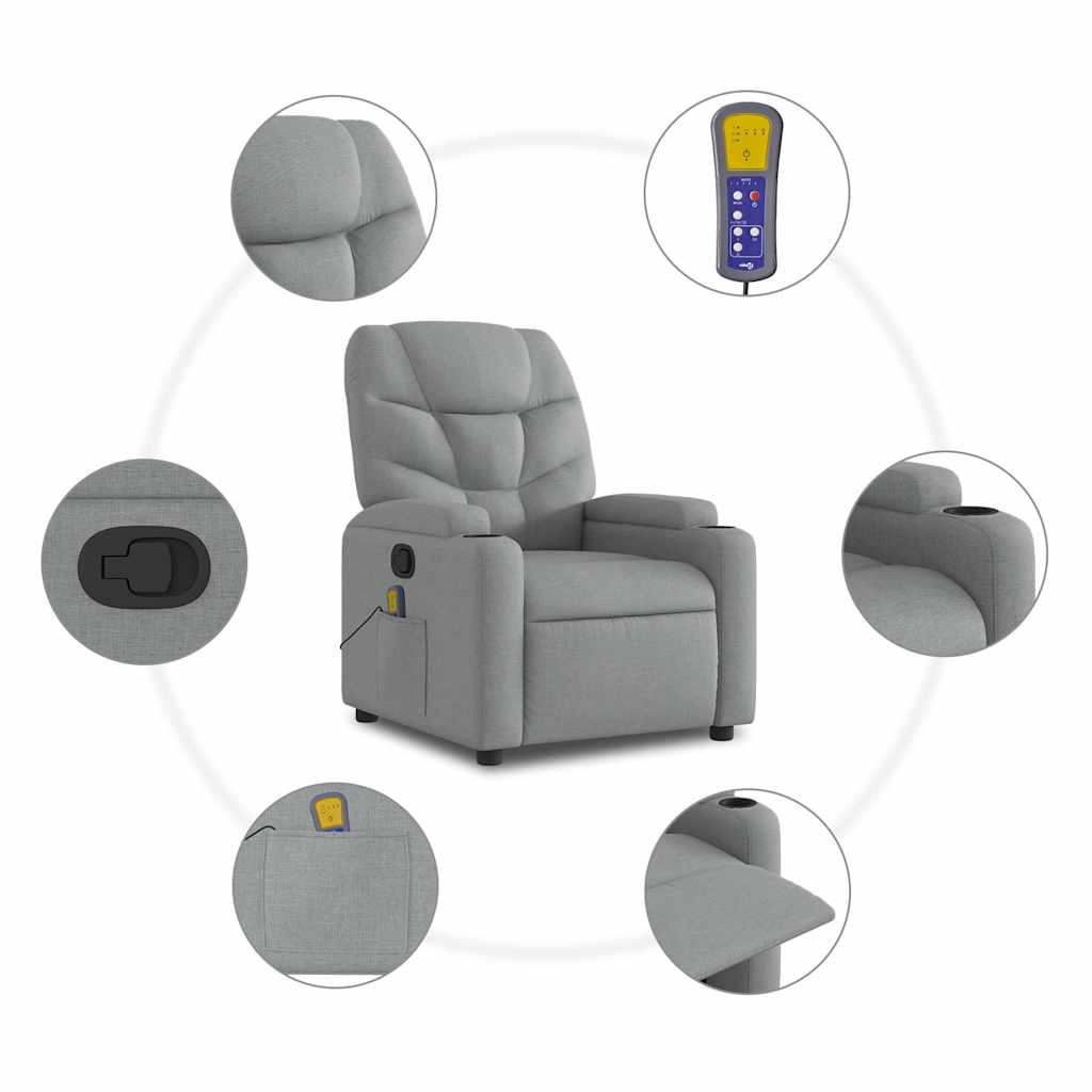 Relaxsessel Elektrisch Dunkelgrau Stoff