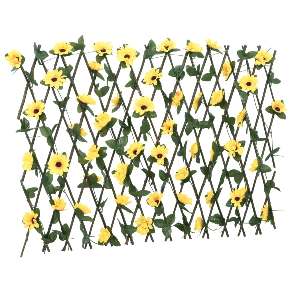 Rankgitter mit Künstlichem Efeu Erweiterbar Gelb 180x20 cm