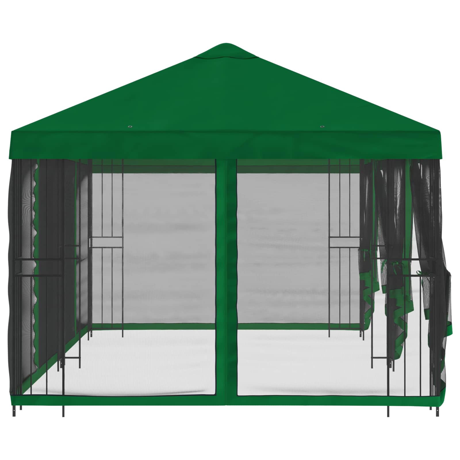 Pavillon mit Seitenwänden 6 x 3 m Beige Polyester und Stahl 190