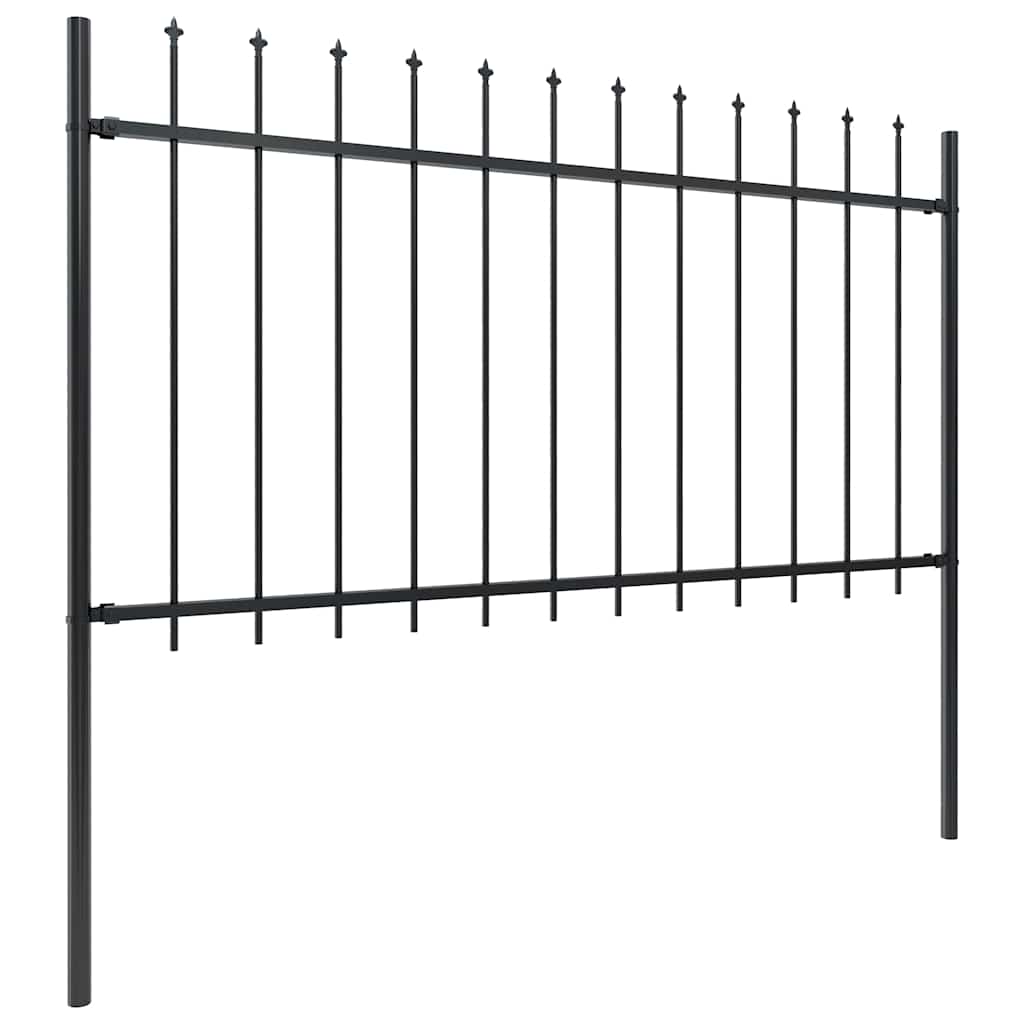 Gartenzaun Woerden mit Speerspitze Stahl 181 x 60 cm Schwarz