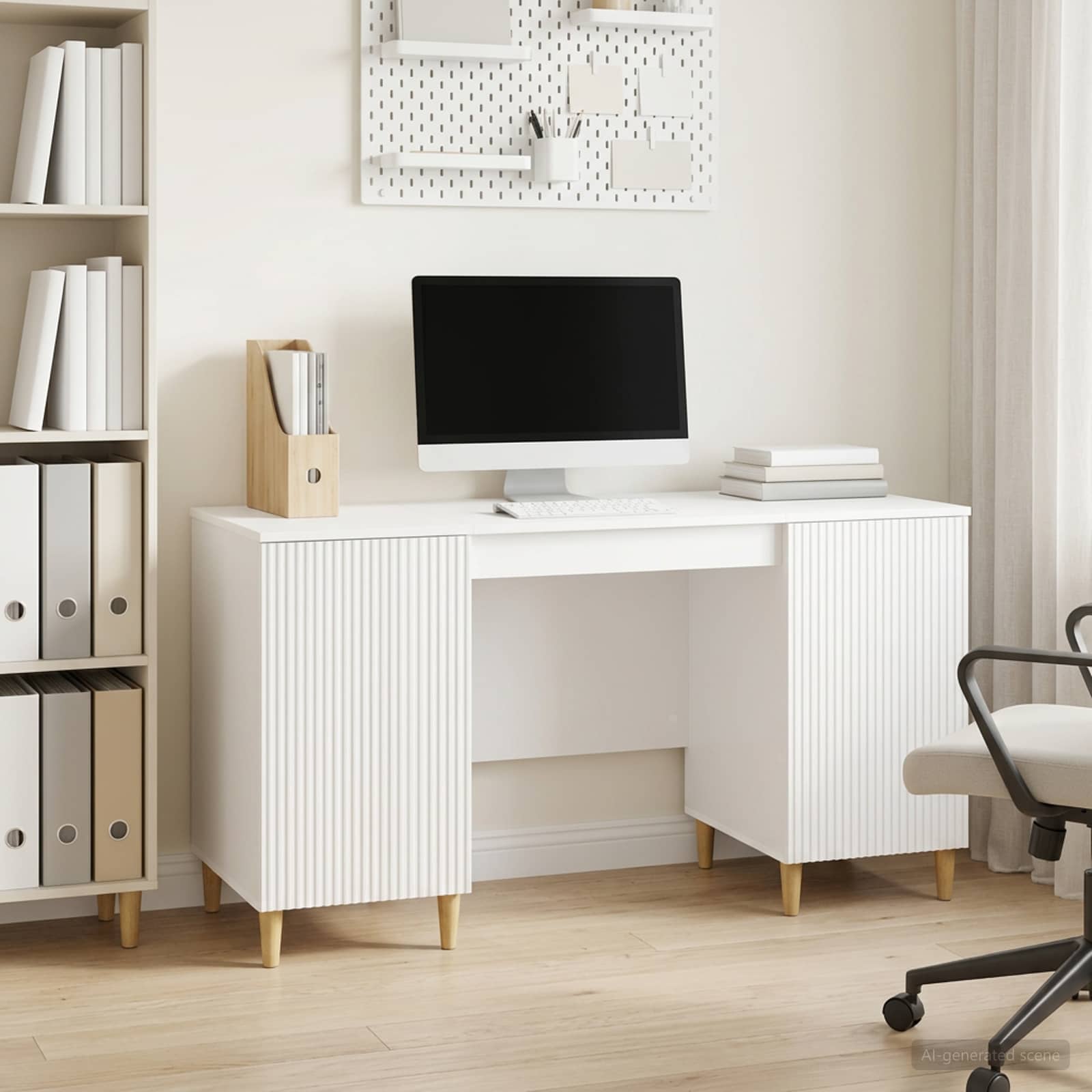 Schreibtisch mit Regal Schwarz 142,5 x 50 x 75 cm Holzwerkstoff