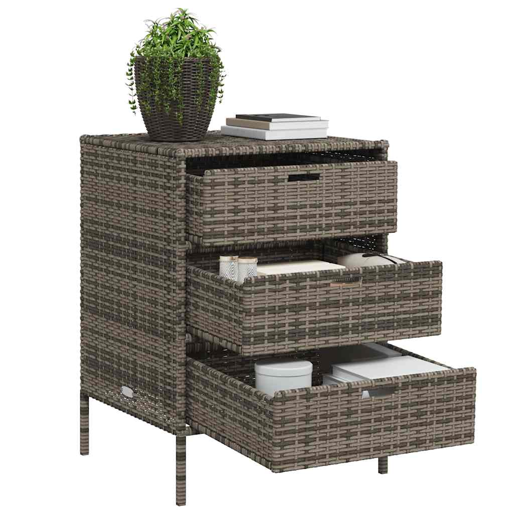Gartenschrank Schwarz 55x59x80 cm Poly Rattan