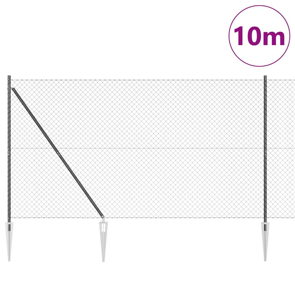 Outdoor Kettenglied-Zaun Erdfixierung 10 x 0,4 m Grün Netz