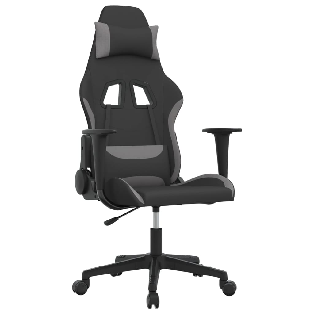 Gaming-Stuhl mit Massagefunktion Schwarz und Creme Stoff