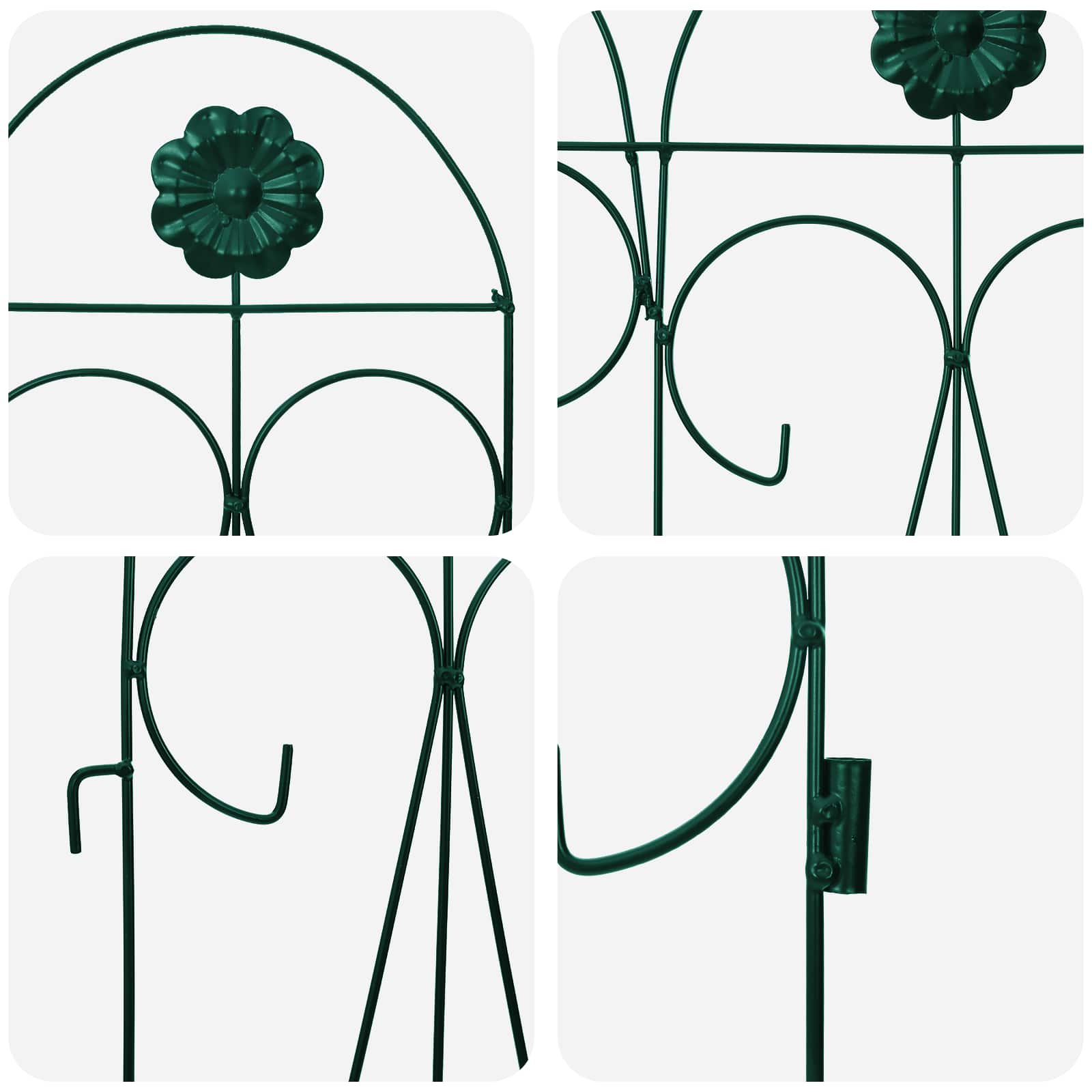 Gartenzaun 5 pcs Schwarz Stahl
