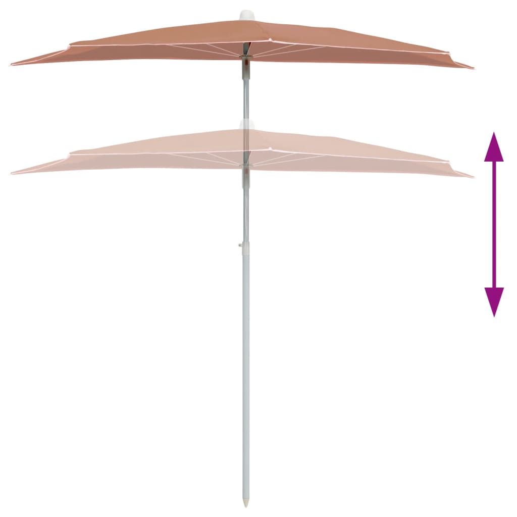 Halb-Sonnenschirm mit Mast 180x90 cm Anthrazit