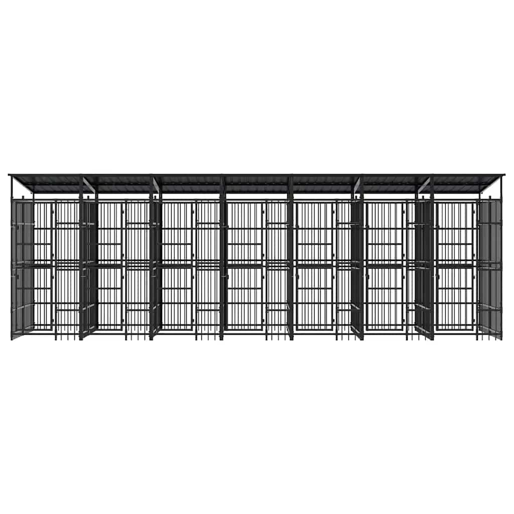 Outdoor-Hundezwinger mit Dach Stahl 1,84 m²