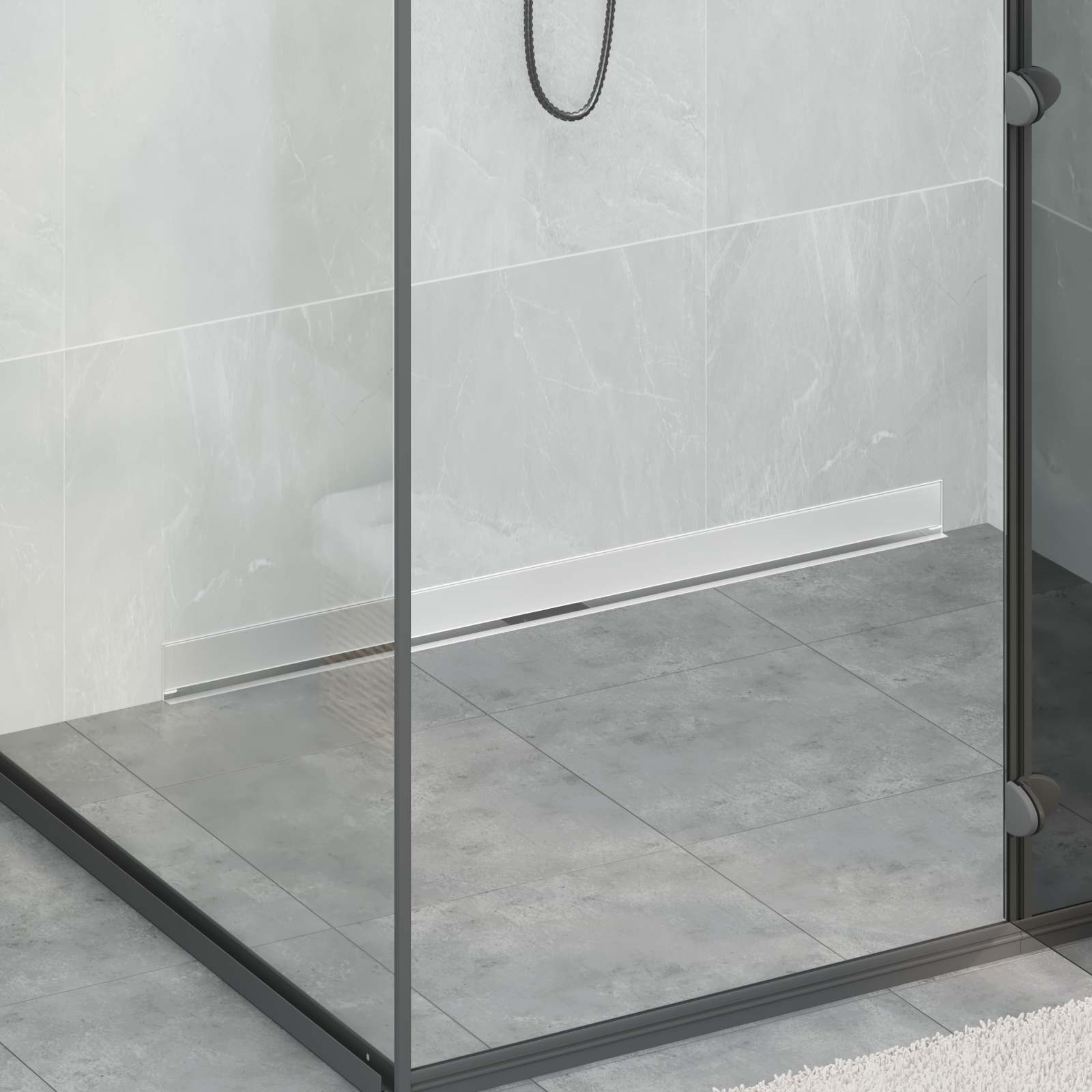 Wandmontierter Duschablauf Silber 50 cm Edelstahl 304