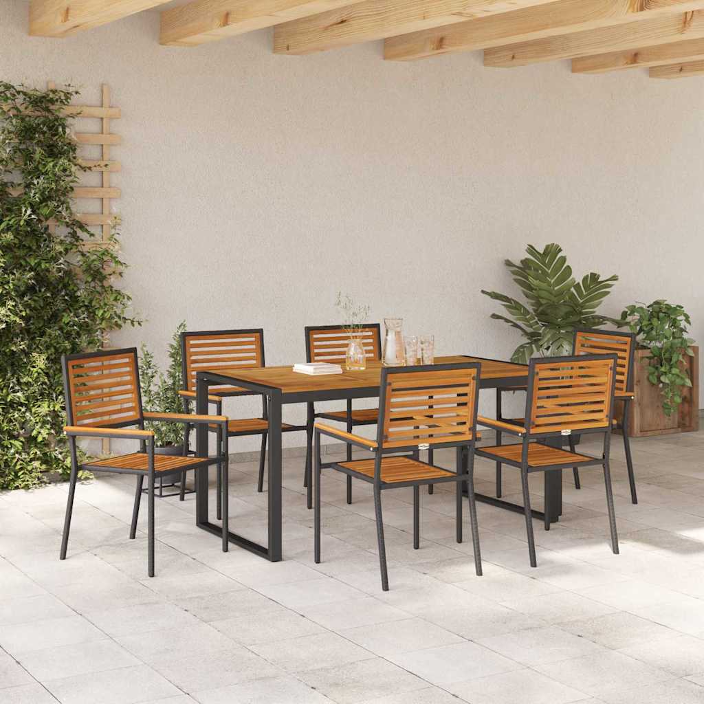 Garten Essgruppe 5 pcs Schwarz und Braun Poly-Rattan