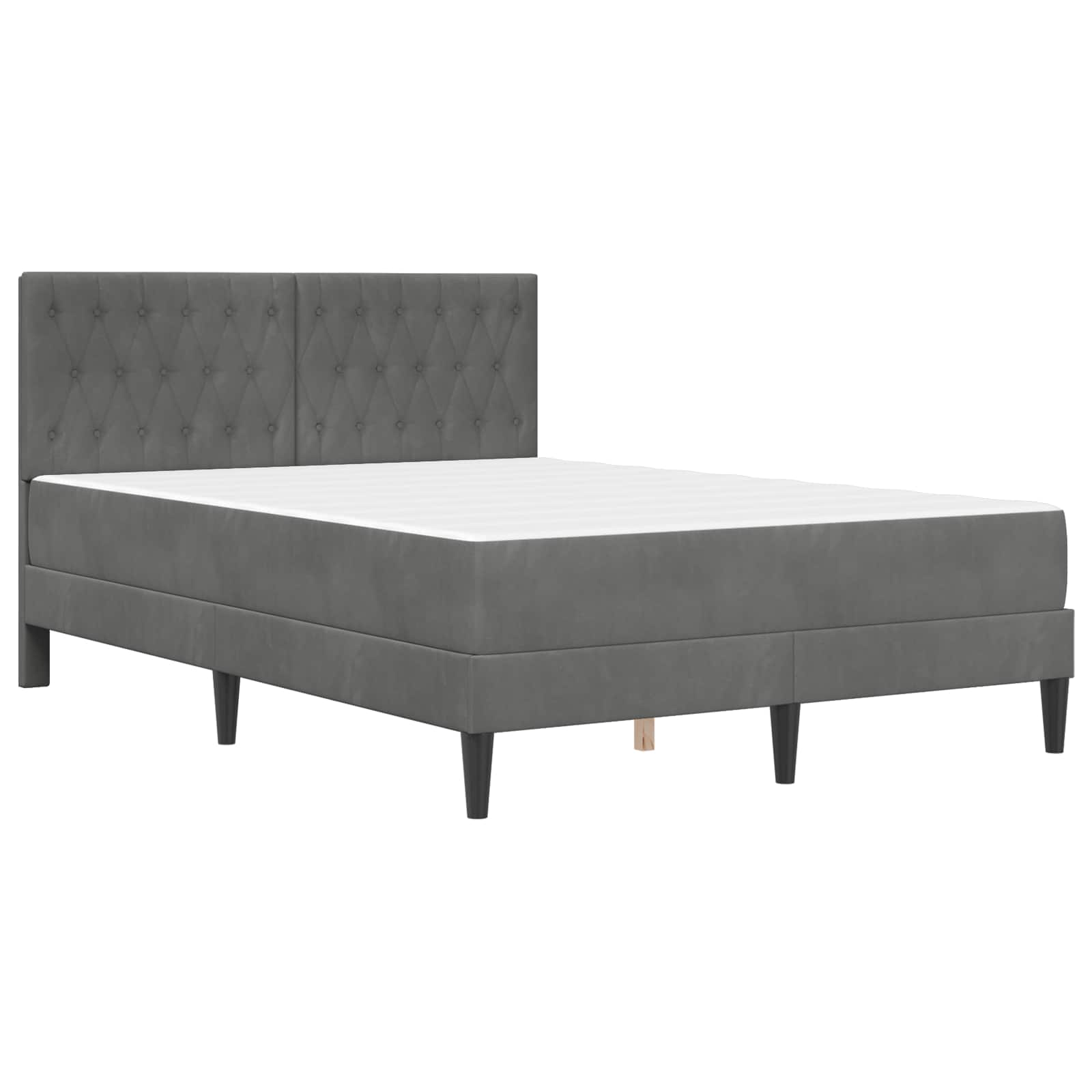Bettgestell mit Matratze mit Kopfteil Hellgrau 80 x 200 cm Samt
