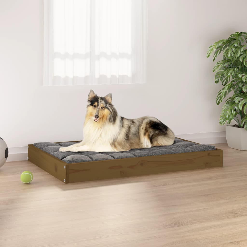 Hundebett 51,5x44x9 cm Massivholz Kiefer